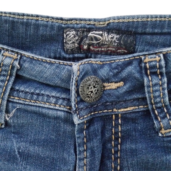 Silver Jeans Co. Distressed Suki Mid Super Stretch‎ Jean Shorts Size 29 - Picture 2 of 10